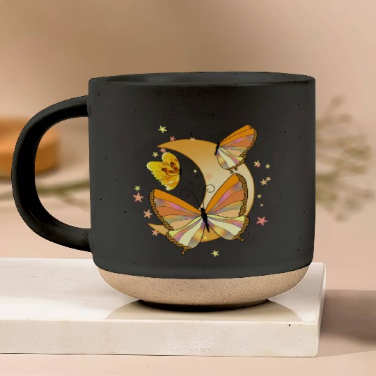 Orange butterflies moon aesthetic butterfly insect Pottery Mugs