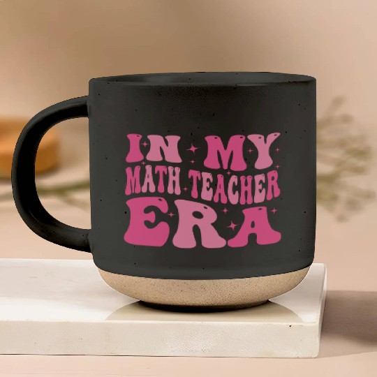 In My Math teacher Era Groovy Retro Back To School Pottery Mugs
