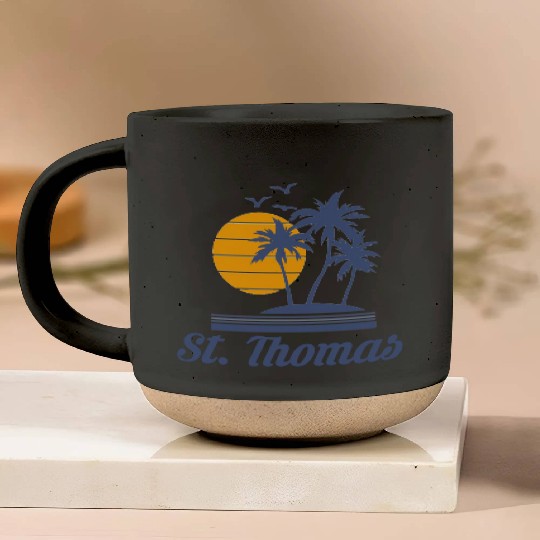 Saint St Thomas Caribbean Island Beach Pottery Mugs