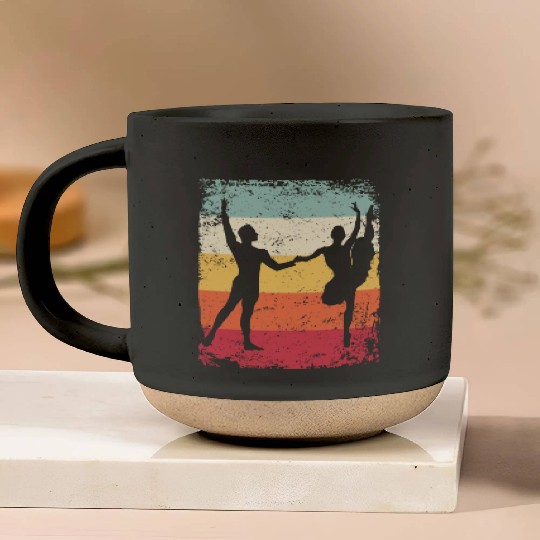 Ballet Dance Couple Vintage Ballerina Pottery Mugs