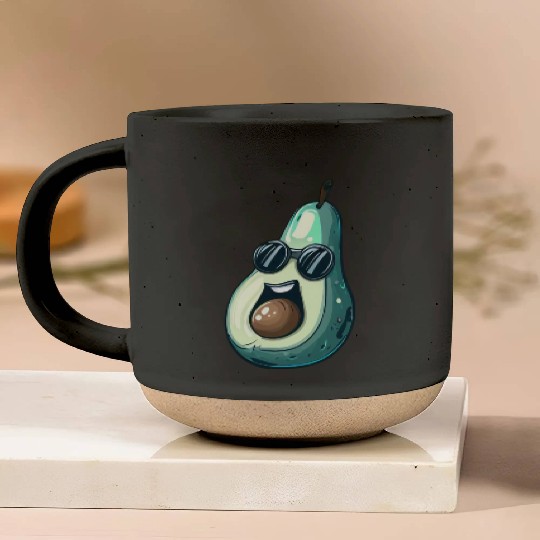Cool Kawaii Avocado with Sunglasses - Expressive Pottery Mugs