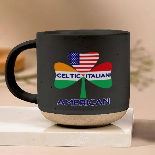 Irish Italian American Flag And Celtic Shamrock Pr Pottery Mugs