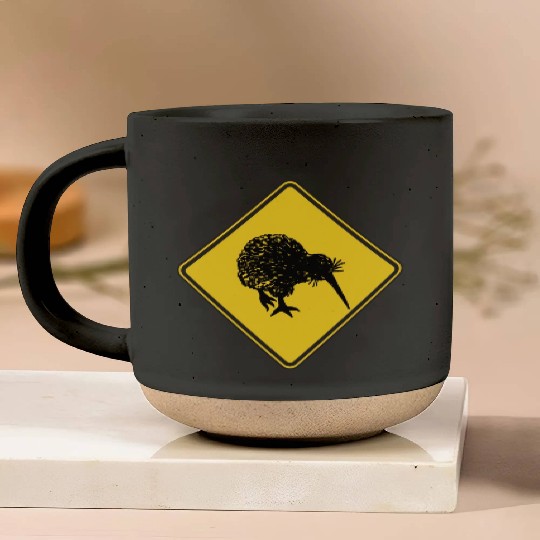 New Zealand Attention Kiwi Street Sign Camping Pottery Mugs