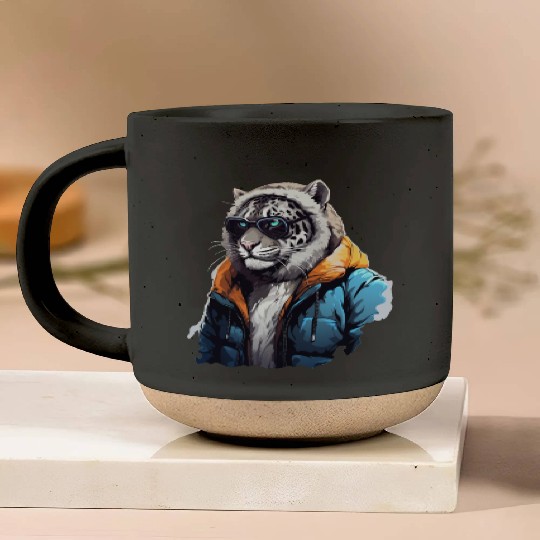 Street Style Snow Leopard | Leopard Lovers Pottery Mugs
