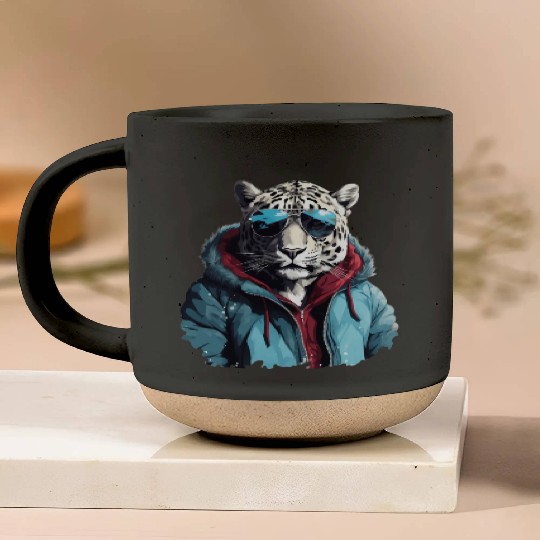 Street Style Snow Leopard | Leopard Lovers Pottery Mugs