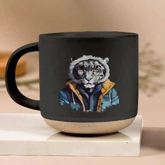 Street Style Snow Leopard | Leopard Lovers Pottery Mugs