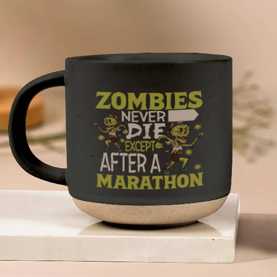 Horror Zombie Runner Half Marathon Running Jogging Pottery Mugs