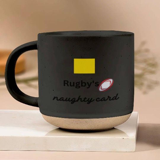 Rugby s naughty card, yellow card Pottery Mugs