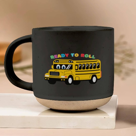 Ready to Roll School Bus Pottery Mugs