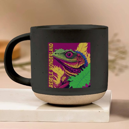 Psychedelic Reptile Wonderland Retro Designs 5 Pottery Mugs