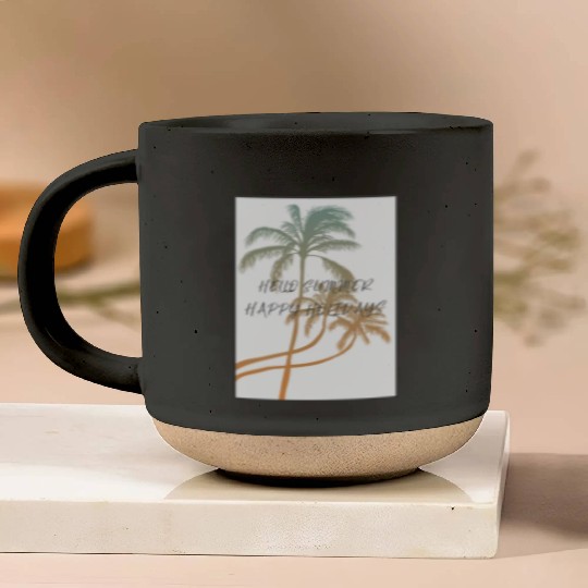 Hello summer, happy holidays Pottery Mugs