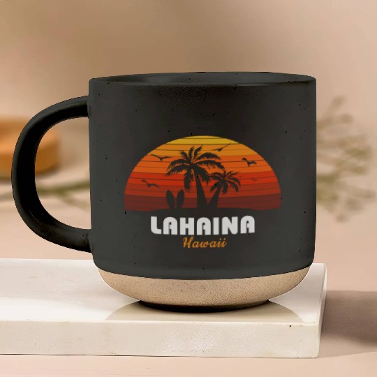 Retro Lahaina Maui Hawaii Sunset Cool Vintage Pottery Mugs