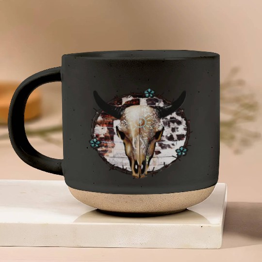 Bull Skull Western Pottery Mugs