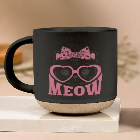 Playful Cat Whispers: Simply Meow Pottery Mugs
