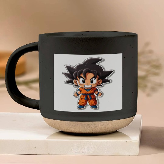 Goku Sticker Happy Bold Colors art toy style Pottery Mugs