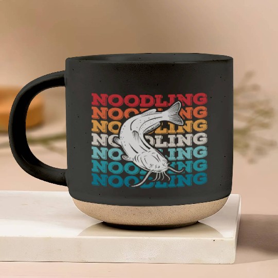 Noodler Catfish Noodling Expert Flathead Fish Pottery Mugs