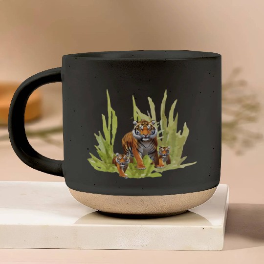Wildlife Endangered Tiger Cubs Pottery Mugs