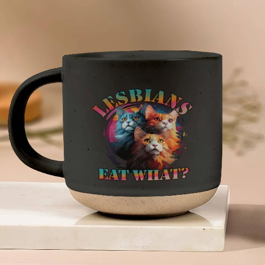 Lesbians eat what colorful cats LGBTQI Pottery Mugs