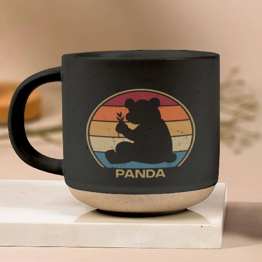 Retro Panda Bear Friend Ailuropoda Melanoleuca Pottery Mugs