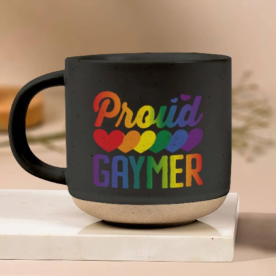 Proud Gaymer Gay Pride Lesbian Rainbow Flag Pottery Mugs