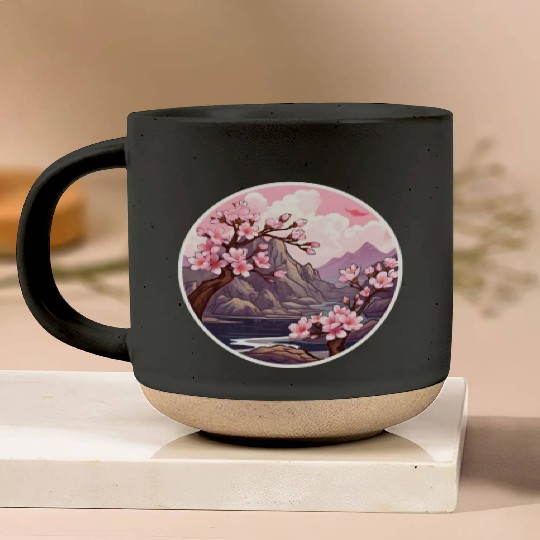 Cherry Blossom Tree Pottery Mugs