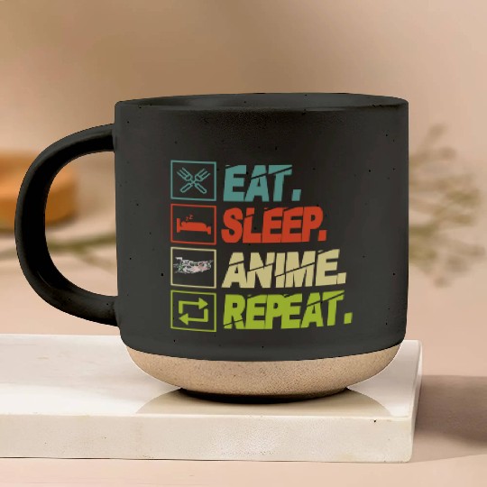 Eat Sleep Anime Repeat Ramen Kawaii Japanese Manga Pottery Mugs
