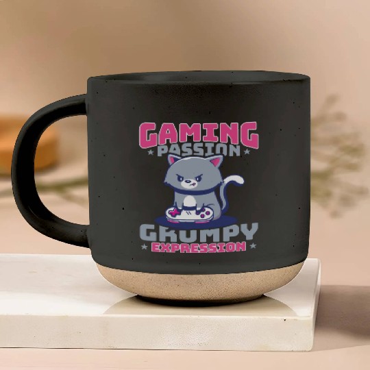 Gaming, Gaming, Video Game, Grumpy Cat Gamer Pottery Mugs