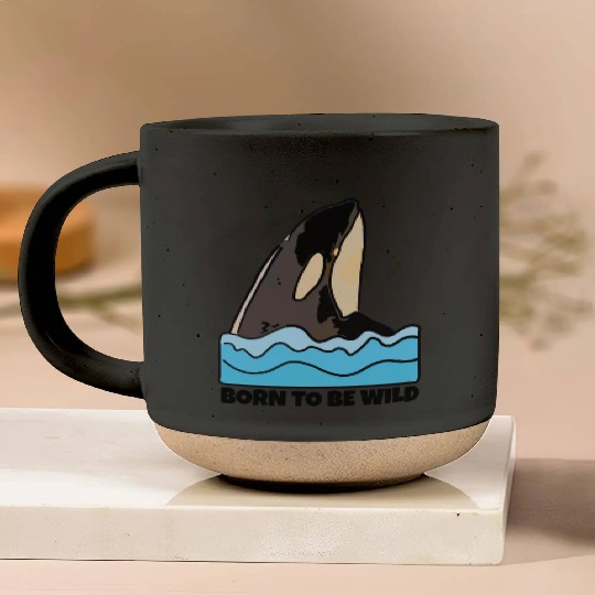 Born to Be Wild: Playful Orca Design Pottery Mugs