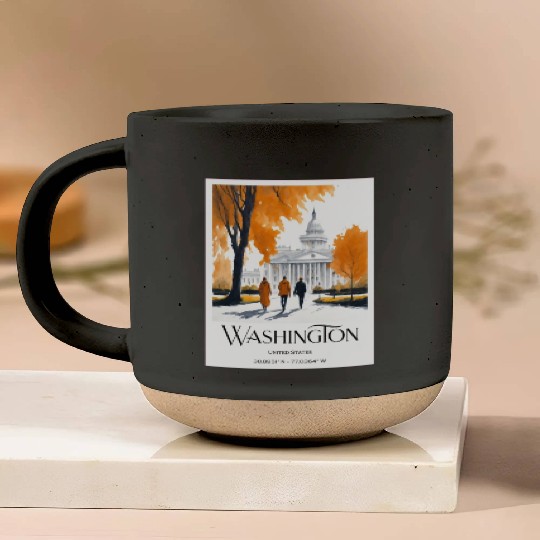 Watercolor painting loving couple in Washington DC Pottery Mugs
