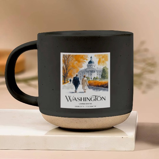 Watercolor painting loving couple in Washington DC Pottery Mugs