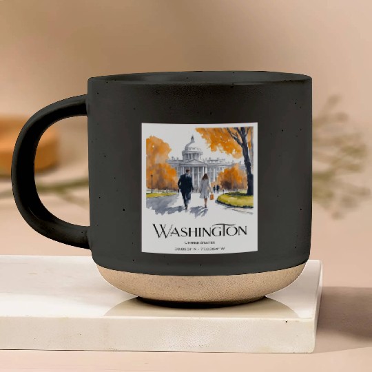 Watercolor painting loving couple in Washington DC Pottery Mugs