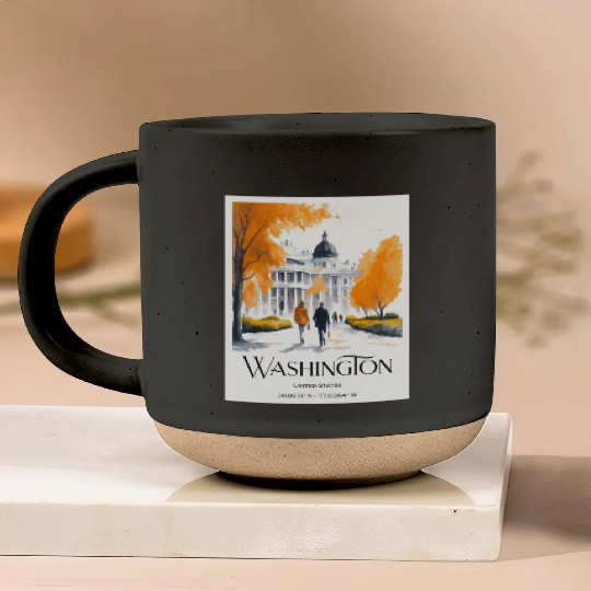 Watercolor painting loving couple in Washington DC Pottery Mugs