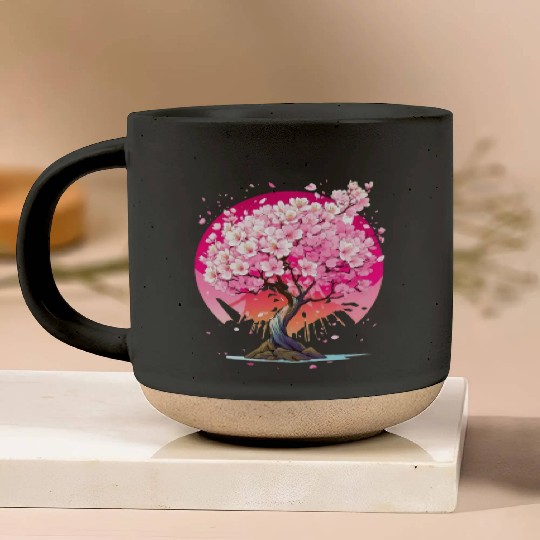 Cherry Blossom Pottery Mugs