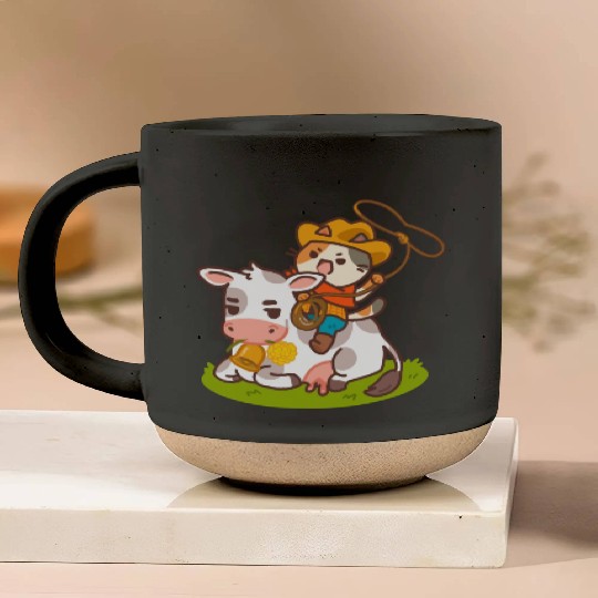 Meow Dy Yeehaw Cowboy Cat Pottery Mugs
