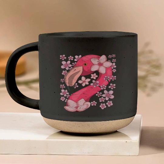 Cherry Blossom Bird Gift Sakura Pink Flamingo Pottery Mugs