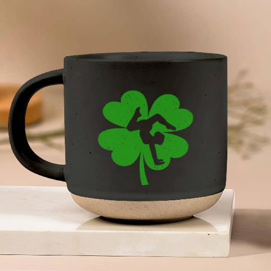 Gymnast St. Patrick's Day Irish Shamrock Pottery Mugs