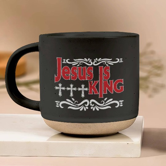 Jesus Is King Love Jesus Christian Christmas Pottery Mugs