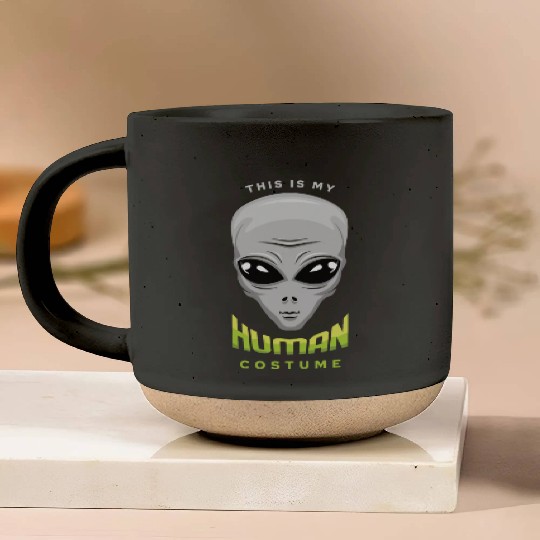 Alien Human Costume Funny Lazy Creepy Halloween Pottery Mugs