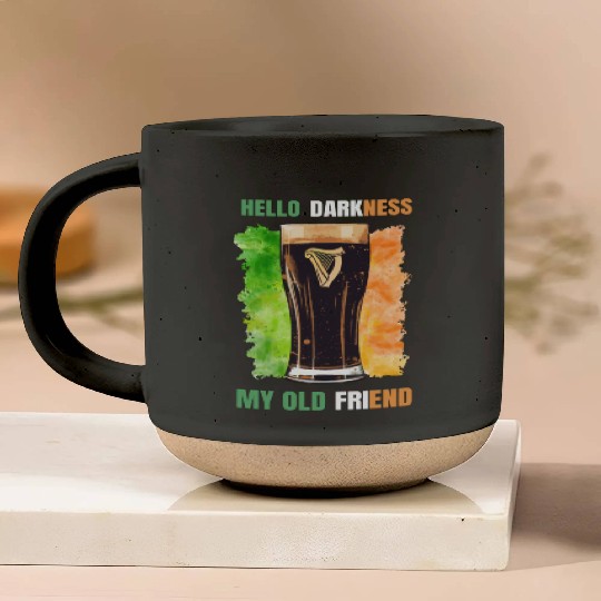 Hello Darkness My Old Friend Irish Stout Pottery Mugs