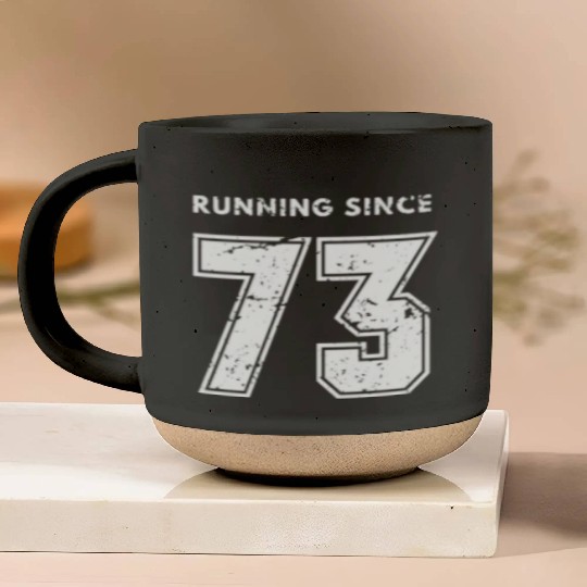 Birthday Gift For Her Running Since 73 Distressed Pottery Mugs