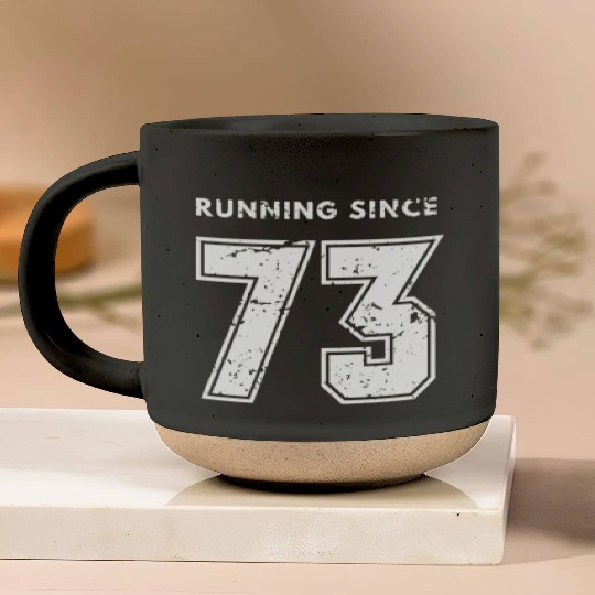 Birthday Gift For Her Running Since 73 Distressed Pottery Mugs