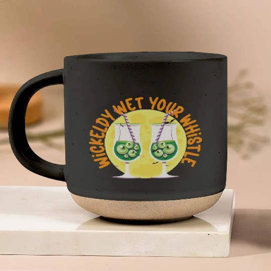 Wickedly Wet Your Whistle Bartender Halloween Pottery Mugs
