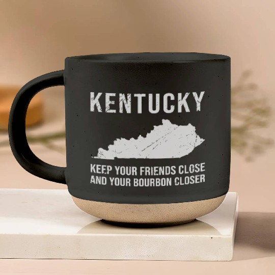 Keep Your Friends Close And Your Bourbon Closer Pottery Mugs