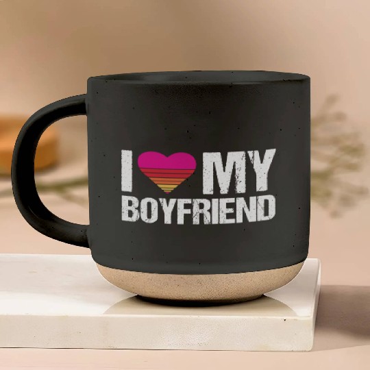 I Love My Boyfriend Heart My Boyfriend Vintage Bf Pottery Mugs