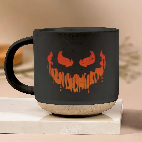 Cool Pumpkin Head Face Creepy Halloween Pumpkin Pottery Mugs
