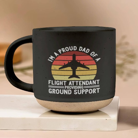 Flight Attendant Dad Airplane Flight Attendant Pottery Mugs