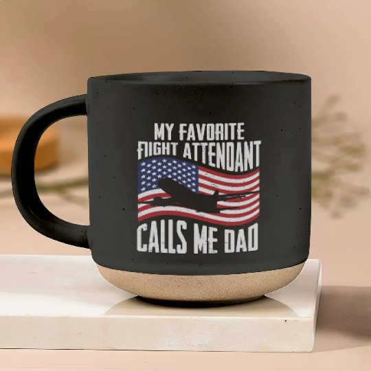 Flight Attendant Dad Airplane Flight Attendant Pottery Mugs
