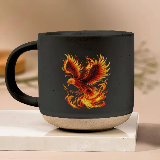 Phoenix Bird Pottery Mugs