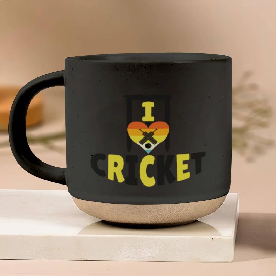 I Love Cricket Pottery Mugs