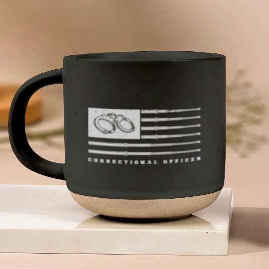 USA Flag correctional officer Pottery Mugs